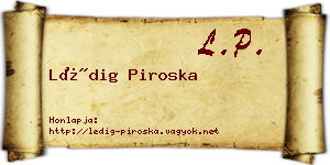 Lédig Piroska névjegykártya